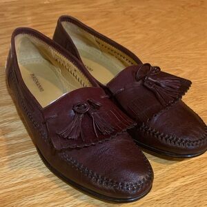 Magnanni Burgundy Leather Tassel Loafers
